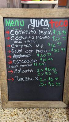 Menu Yucateco