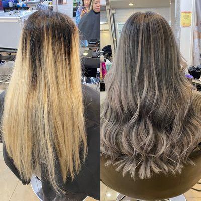 Root retouch and balayage reverse