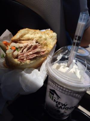 Banh mi #1 and four seasons boba