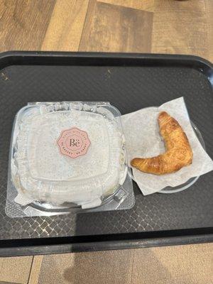 Tres leches cake and a mini croissant like pastry. Both amazing and I will come back for sure!