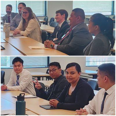 28 rad tech students practice their interview skills during mock interviews.