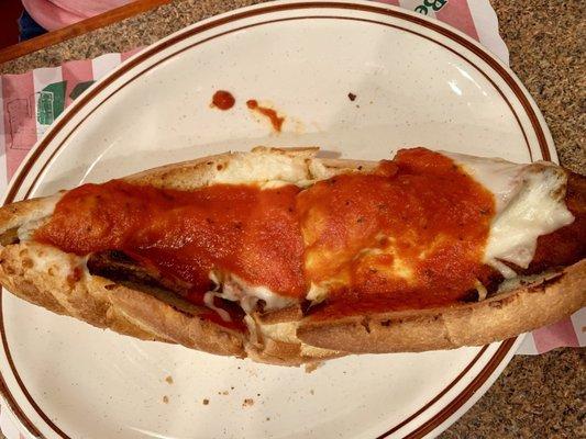 Eggplant parm sub. Meh.