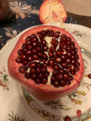 Inside a pomegranate.