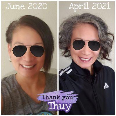 My 1-year GRAY HAIR Transition! Excuse my shades...LOL!