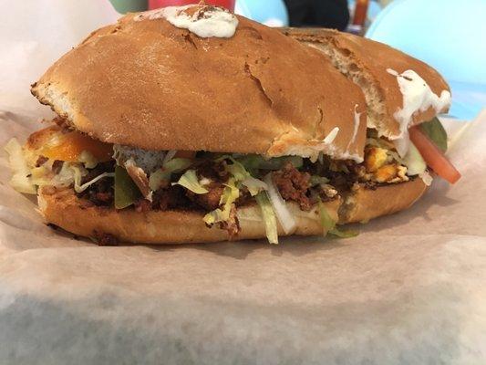 Torta chorizo con huevo-flavors were perfectly melded!