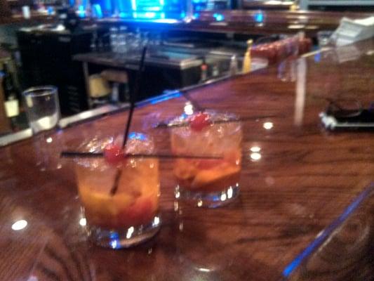 Delicious Wisconsin Old Fashioneds artistically made by Mike