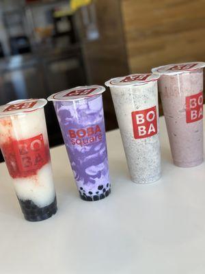 Lychee kisses, taro-nado, cookies and dream , red bean twist