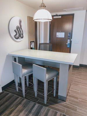 Dining area in one bedroom kitchen suite