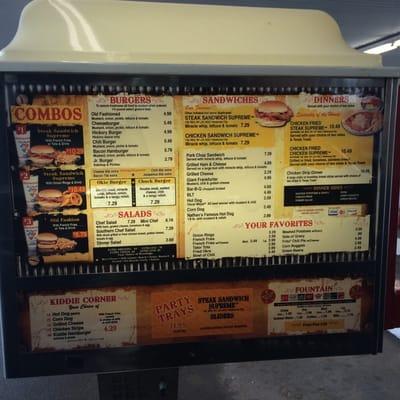 The drive up menu