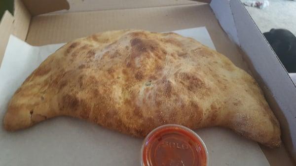 The calzone. This is a small! My husband and I could have definitely ordered one and split. Very big!