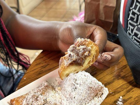 3 chocolate beignets