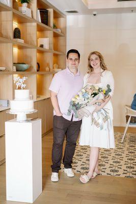 The Bridal couple and beautiful flowers.