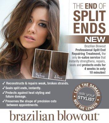 Split ends Brazilian blowout hair treatment