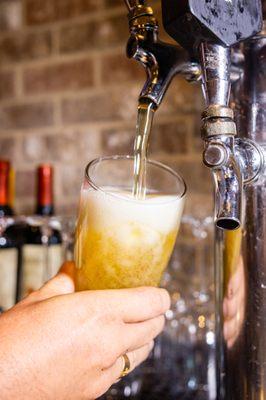 Ice cold beer on tap