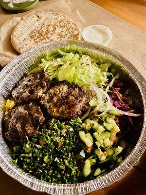 Kefta kebab plate