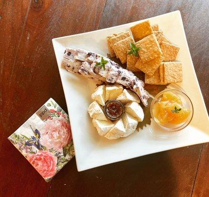 Small cheese plate and cocktail napkins, great hostess gift!