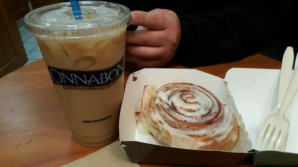 Cinnabon and vanilla iced coffee!