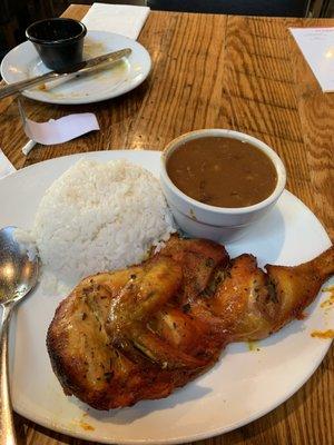 Baked chicken with rice and beans