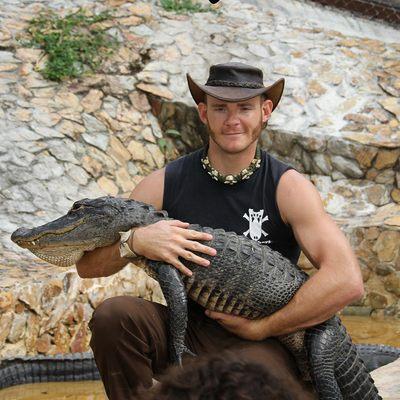 Chris Gillette in the Gator Pit at Everglades Holiday Park