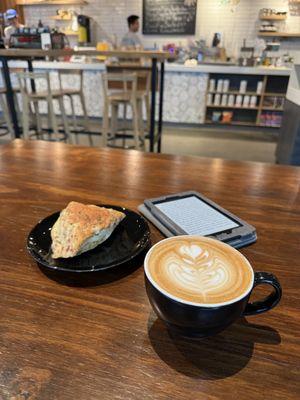 Good latte and dill scone