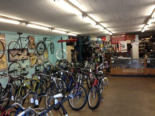 3x the space and bikes you see here.  Very cool old place and awesome old bikes on the wall.