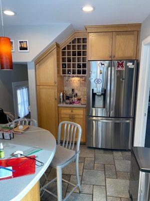 Before kitchen cabinets painting and backsplash installation