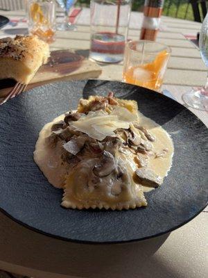 Mushroom ravioli