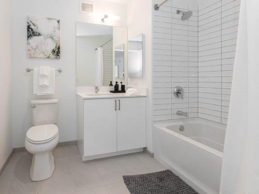 The Van Buren Luxury Apartments in West Loop - Modern Bathroom