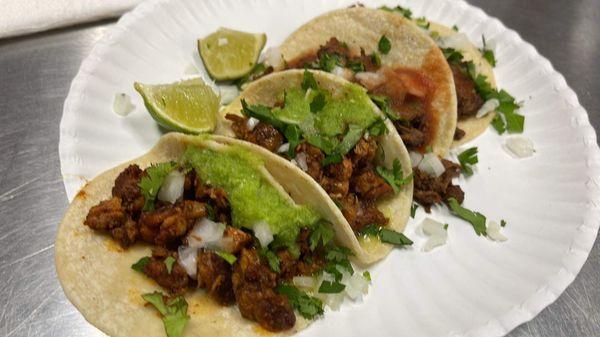 Carne Asada Taco and Al Pastor Taco