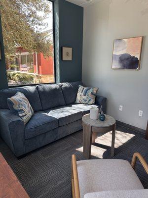 Comfy rooms for counseling at Ellie Mental Health in Conroe