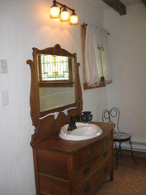 Rustic River antique bathroom vanity sink