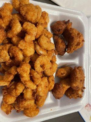 Shrimp meal and hushpuppies