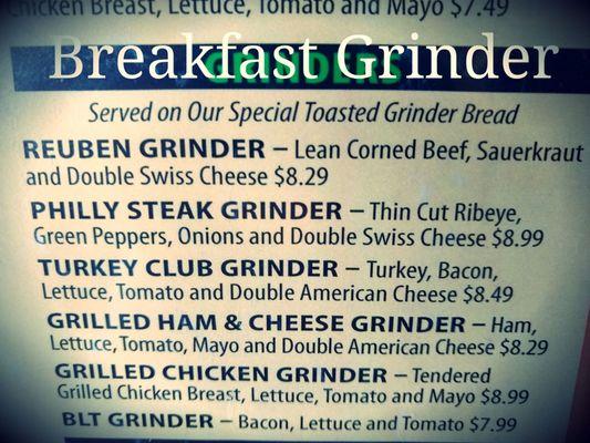 Owner made me Special request One n Done a Breakfast Grinder No never to be on Menu, I be sad