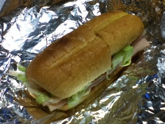 Turkey sandwich, bread is always fresh and warm.