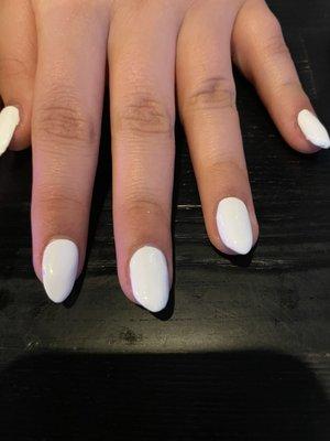 chunky nails -horrible shape  -filed skin