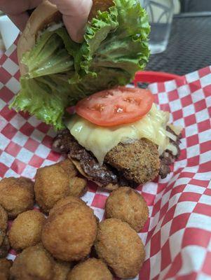 Mushroom Swiss and Fried Mushrooms