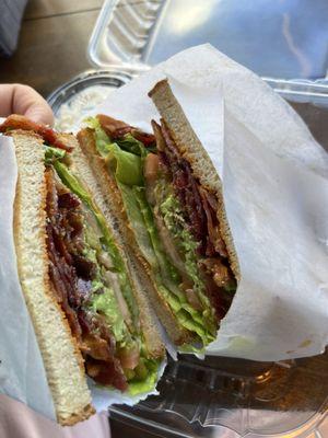 BLT with Avocado, chipotle mayo and jalapeños