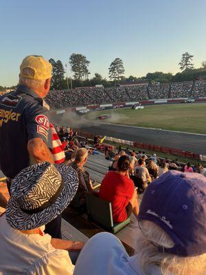 Spin out at near curve and the car ended up in the infield.