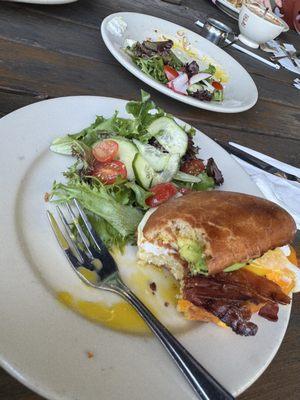 Cheddar, Avocado & Tomato-Pepper Jam Breakfast Sandwich