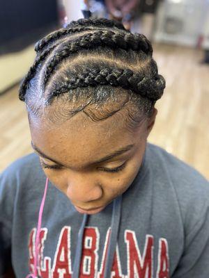 Front of feed in braids