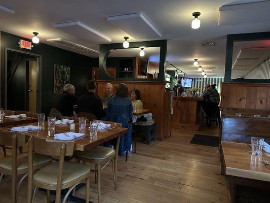 Dining area with bar in the back