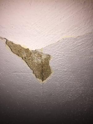 Structural crack in the ceiling - Schulhof just painted over this! They will rent you a unit with full knowledge that the ceiling is sub-par