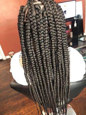 Medium sized box braids  (Salon based)