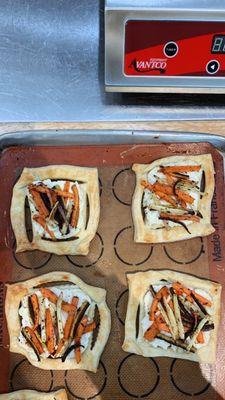 Rainbow Carrot Ricotta Tart