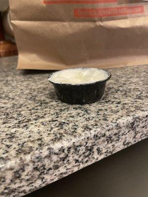 Sour cream for a bite