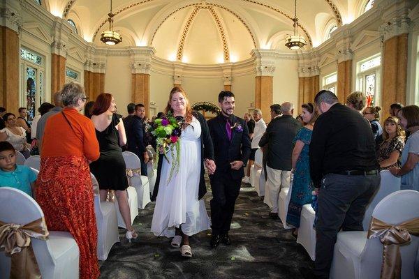 Walking back after ceremony