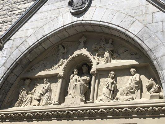 Frieze above entrance