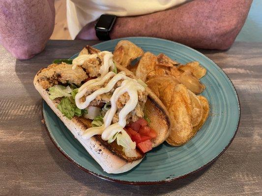 Oyster Po' Boy with house made chips!