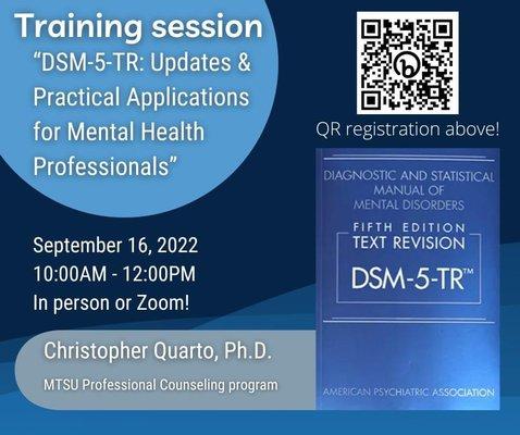 A training session for mental health professionals.