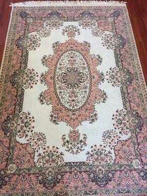 I've had this Persian rug since 2003 and the cream is no longer gray after Terry cleaned it!